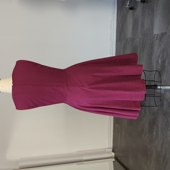 Theory Kalsington Crunch Dress Red 0 v neck a line preppy minimal business - Picture 3 of 9